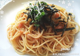 めんつゆで作る☆たらこスパゲティ